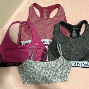 4 Varied brand sports bras.